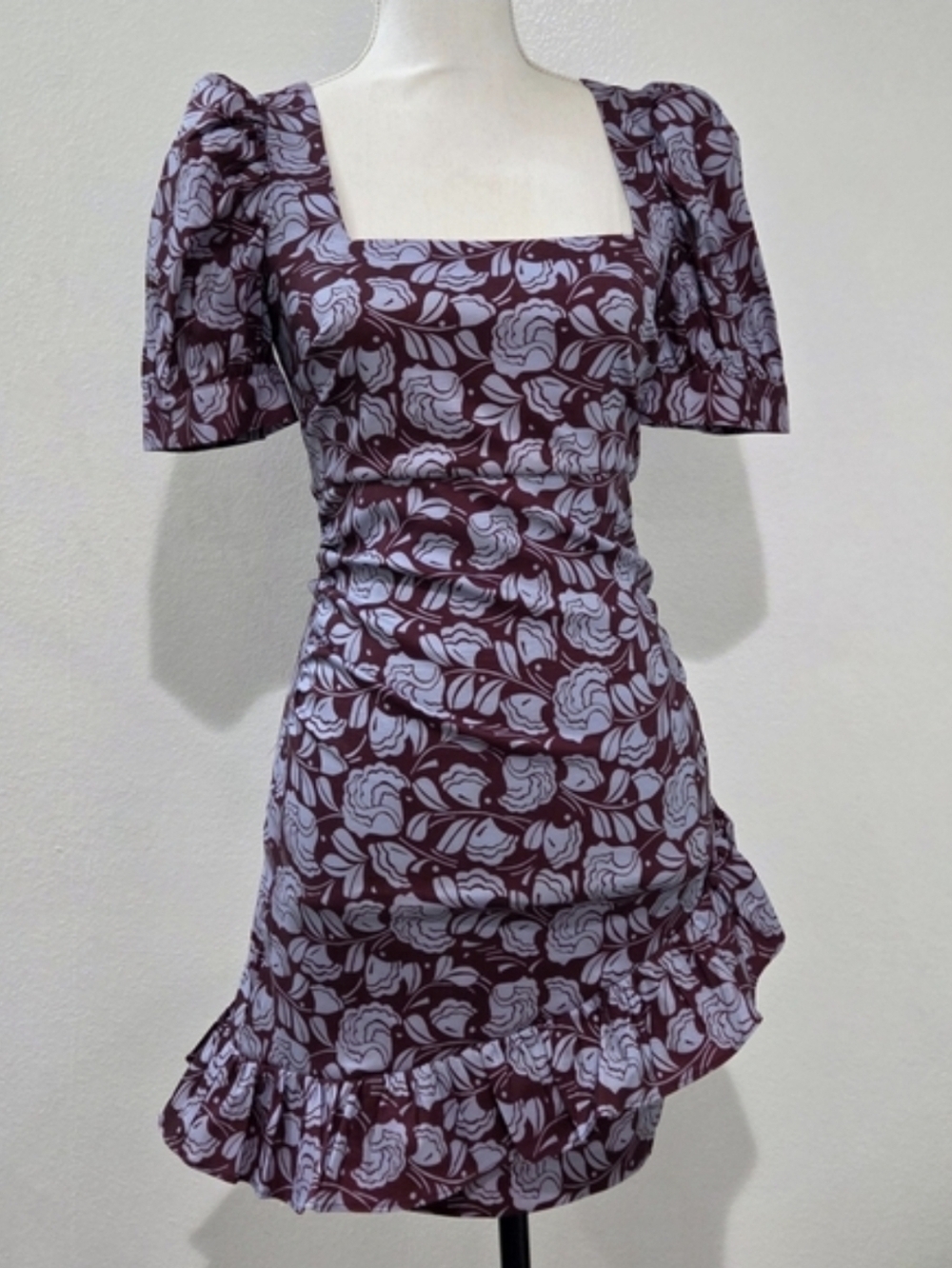 Likely Sandra Puff Sleeve Floral Paisley Square Neckline Dress - Picture 4 of 7